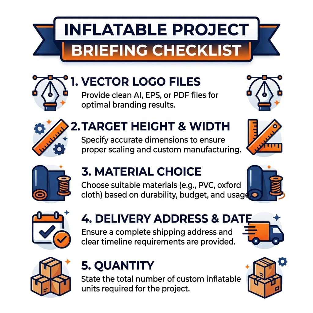 Inflatable briefing checklist infographic | InflatCustom Blog