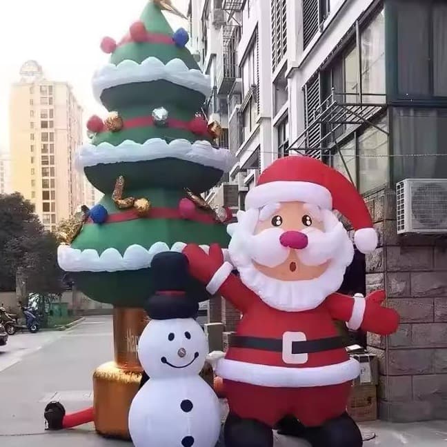 Large Festive Inflatable Santa Claus Detail View 3 | InflatCustom