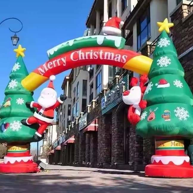 Large Festive Inflatable Santa Claus Detail View 4 | InflatCustom