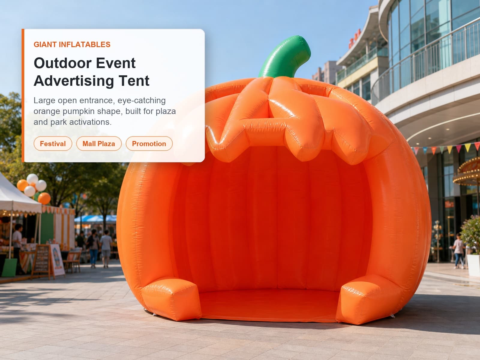 Custom 5m Giant Inflatable Pumpkin Tent Detail 1