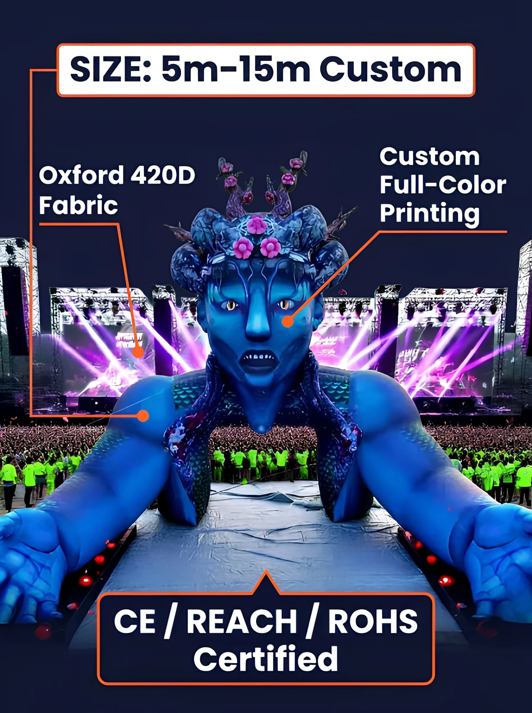Custom Giant Inflatable Stage Material and Certification Detail | InflatCustom