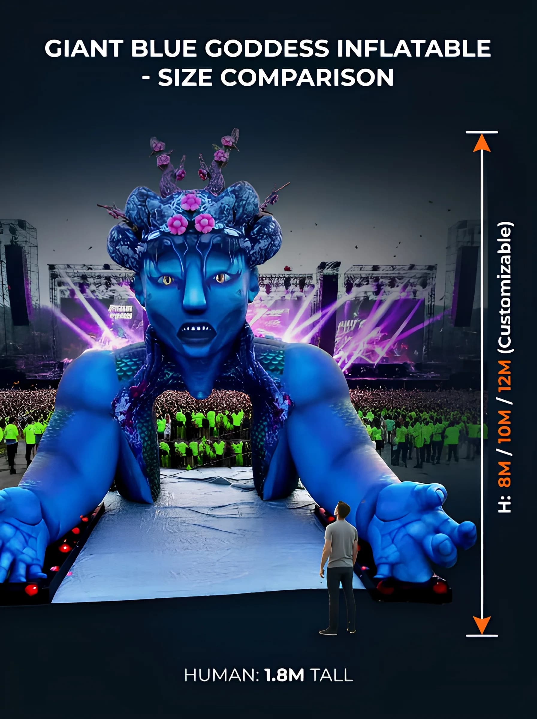 Custom Giant Inflatable Stage Size Comparison Reference | InflatCustom