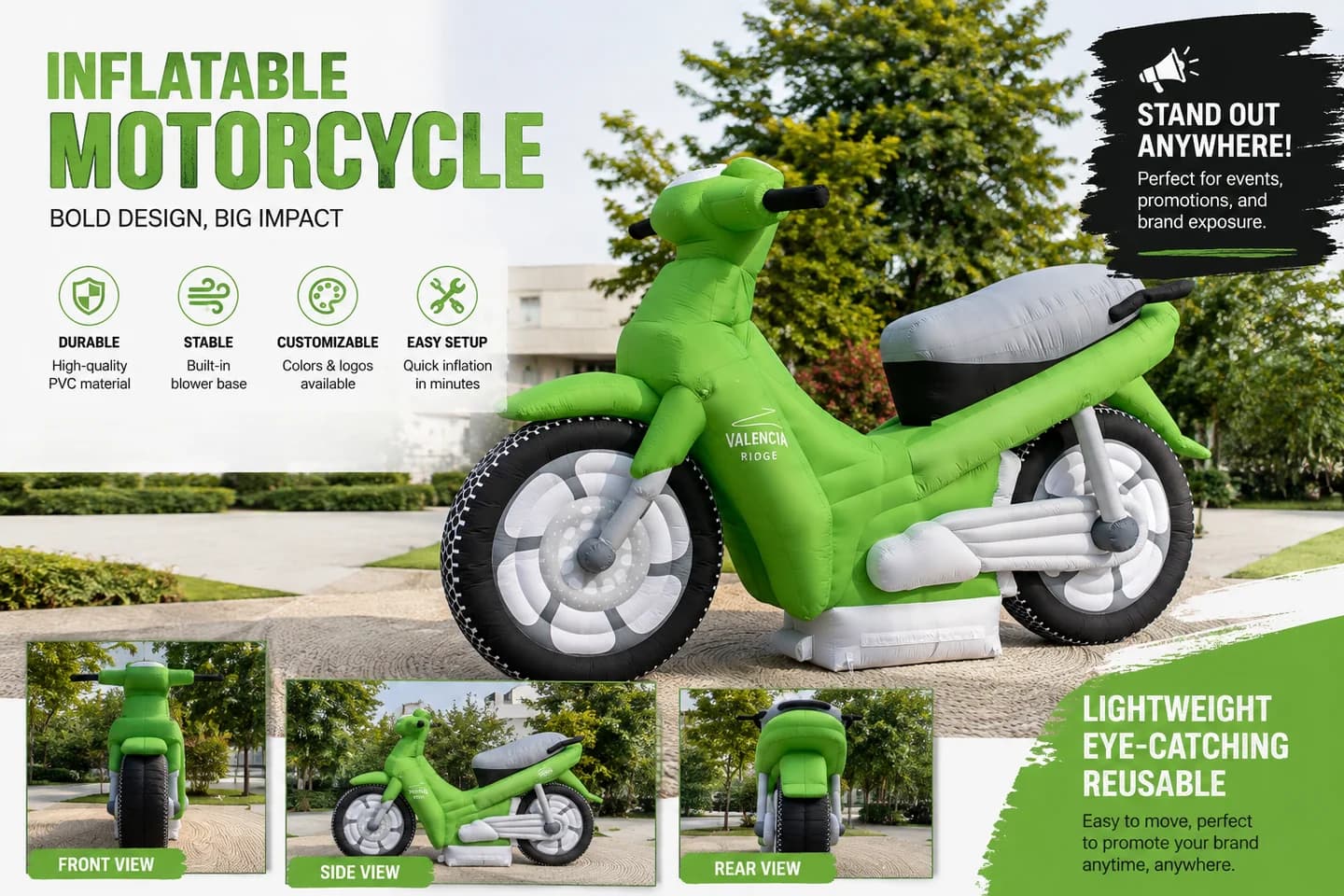 Custom Inflatable Motorcycle Mascot Detail 4