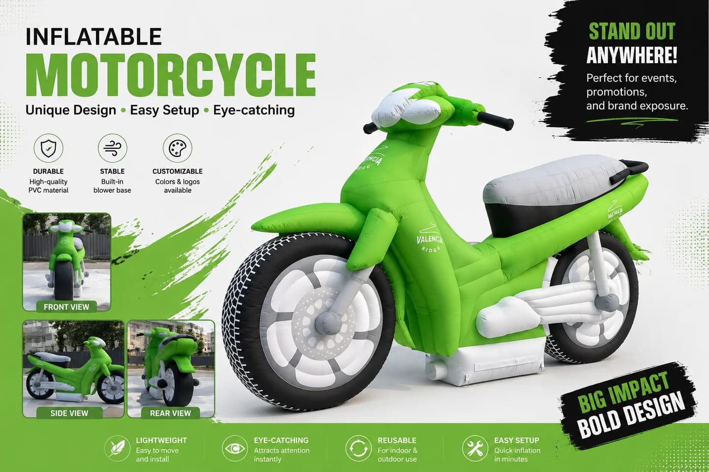 Custom Inflatable Motorcycle Mascot Detail 5
