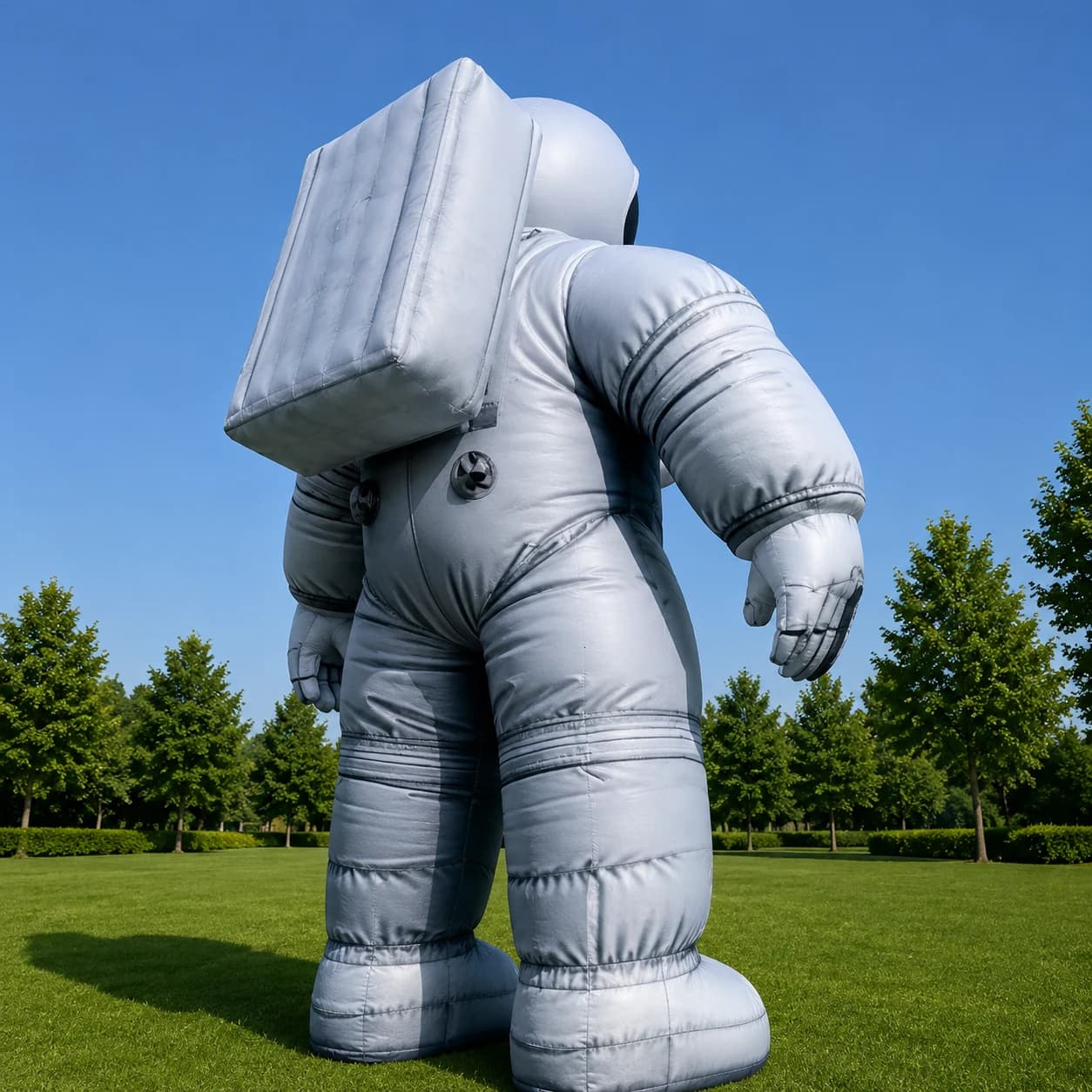 Custom Inflatable Spaceman Mascot Side View with Life-Support Backpack | InflatCustom