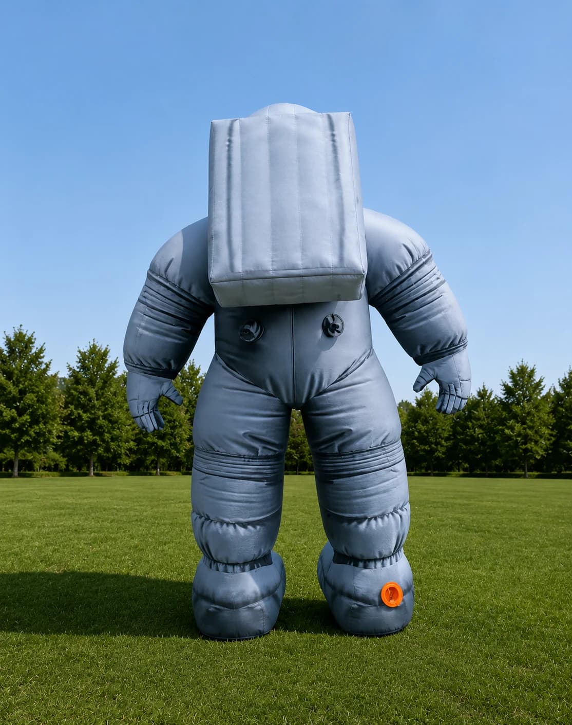 Custom Inflatable Spaceman Mascot Rear View with Air Valve Detail | InflatCustom