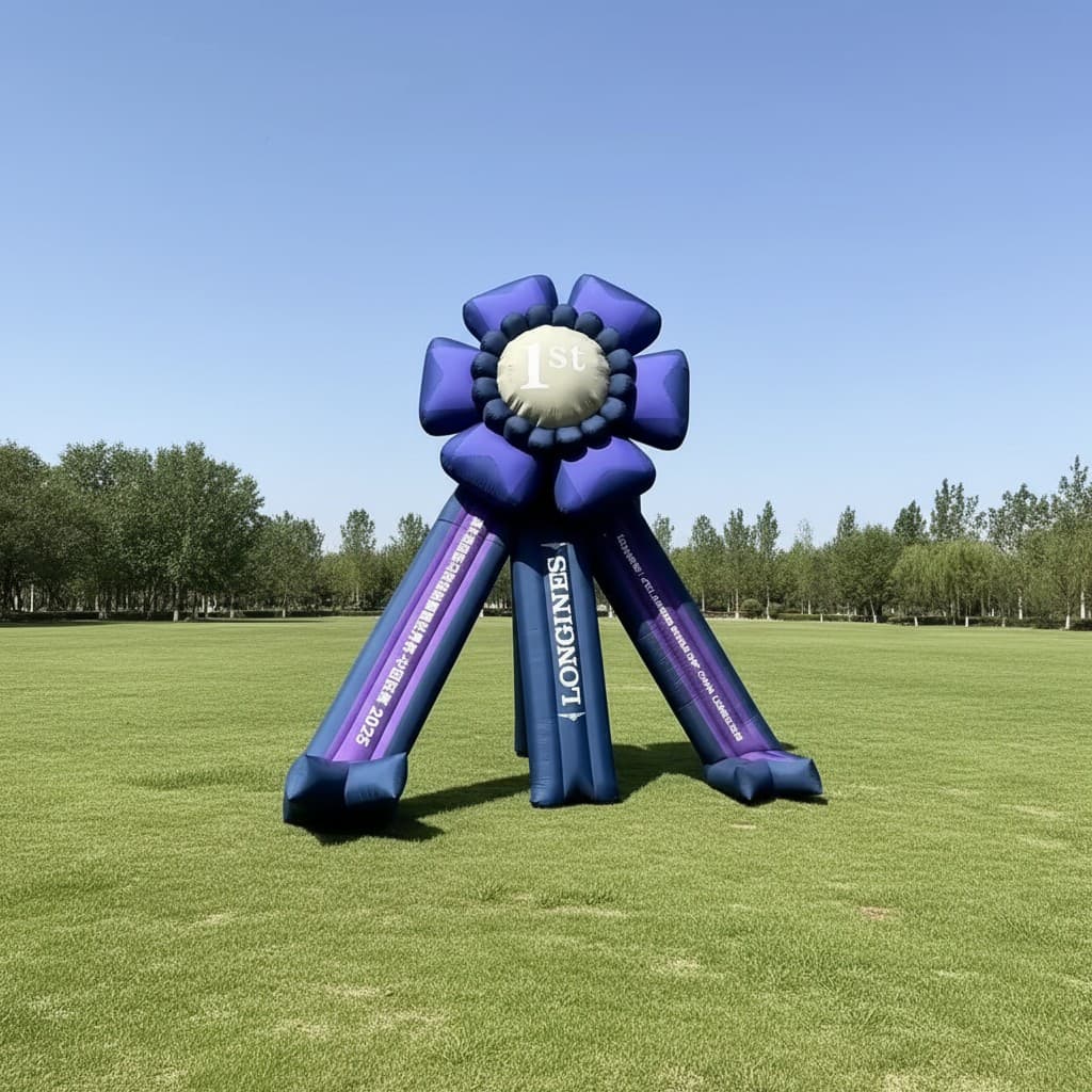Custom Inflatable Award Ribbon main display on event grounds | InflatCustom