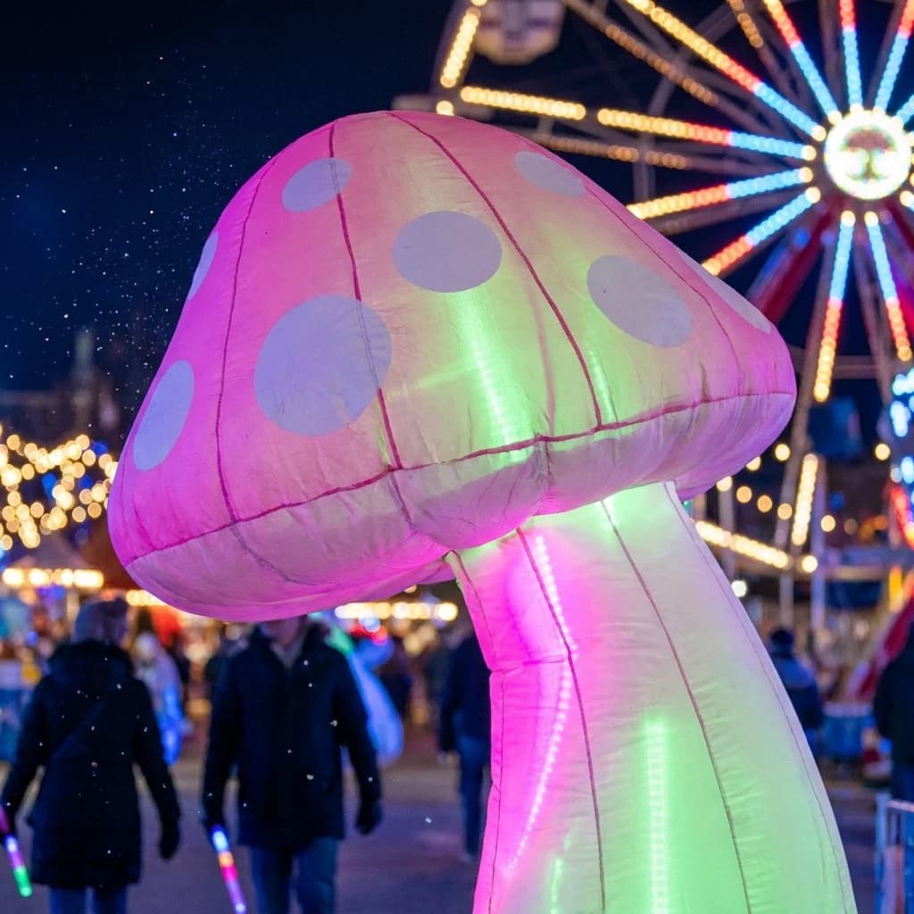Custom Inflatable LED Mushroom Night Carnival Close-Up | InflatCustom