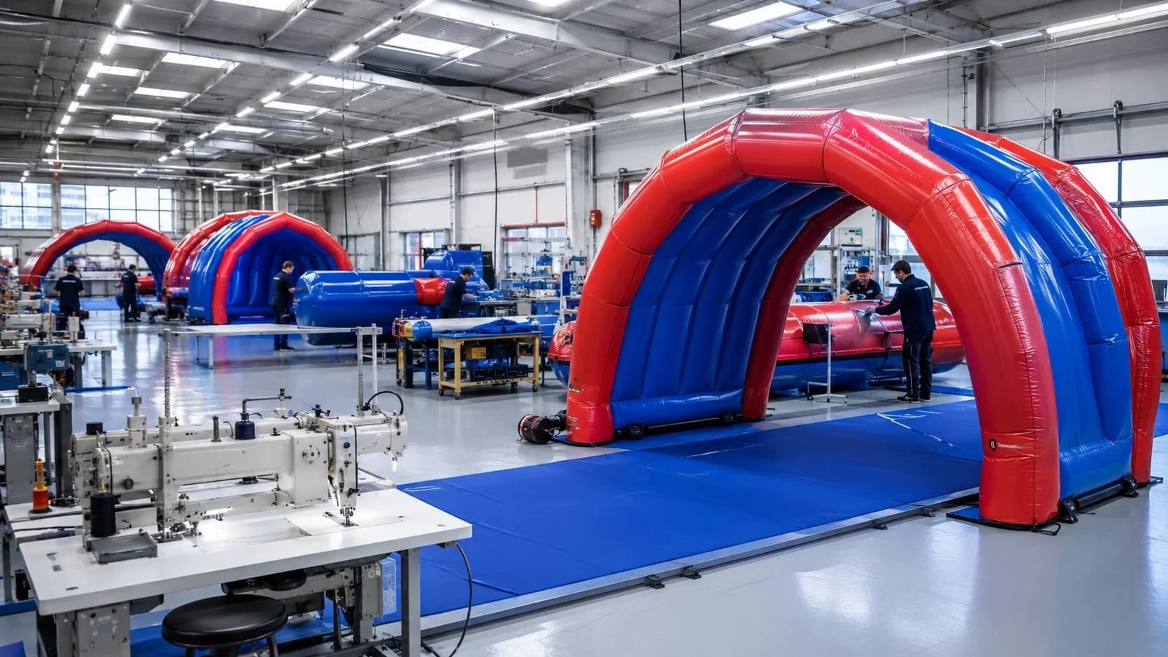 Custom inflatable production workspace in Tianjin used as an illustrative company image
