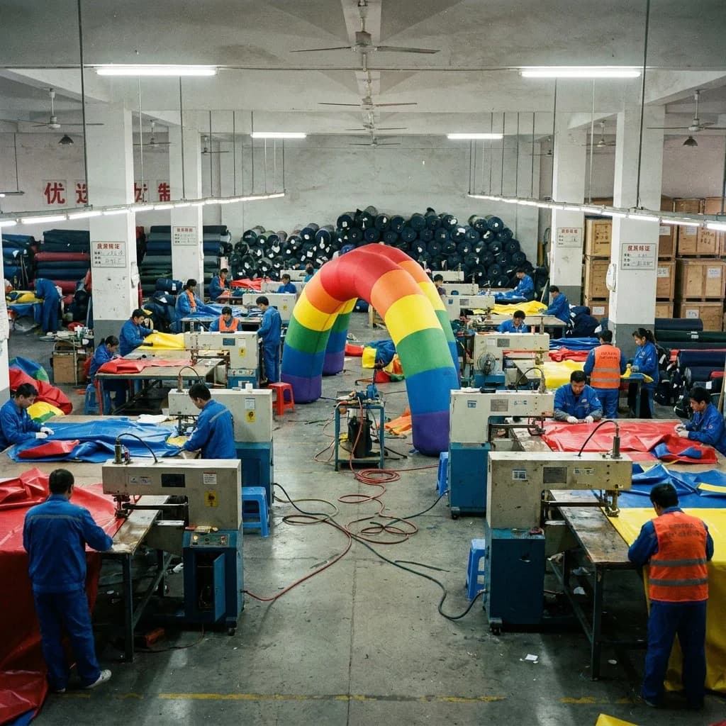 Production workspace for custom inflatable project planning in Tianjin