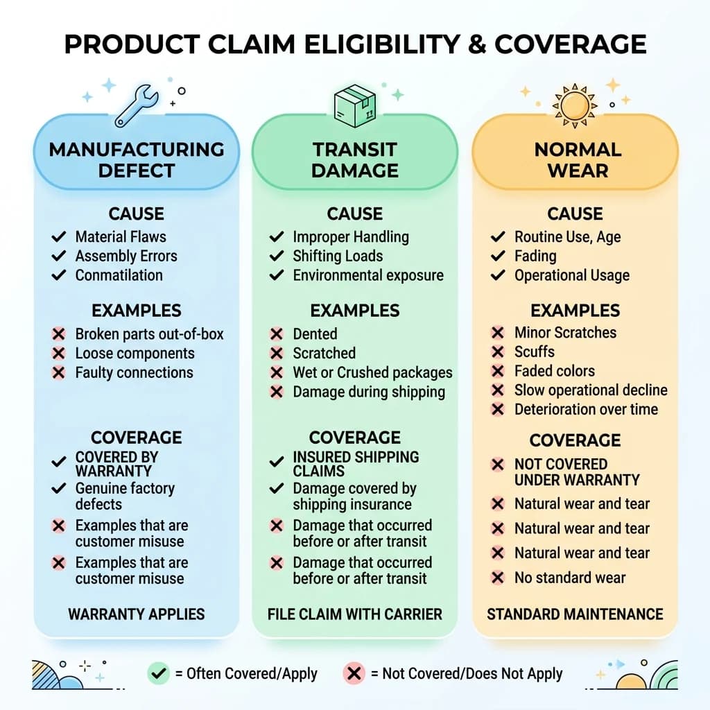 Warranty categories infographic | InflatCustom Blog