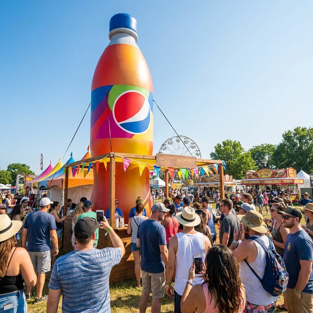 Giant Inflatable Beverage Bottle Replica for a US Brand Activation