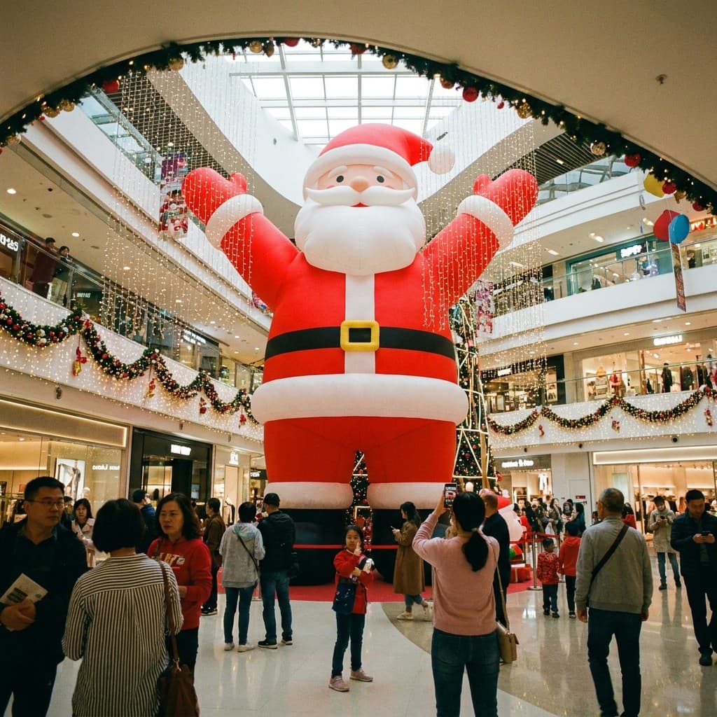 Giant Inflatable Santa Claus Display for a UK Shopping Centre