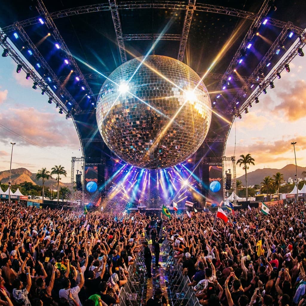 Custom Inflatable Mirror Ball for a Brazilian Festival Stage Production