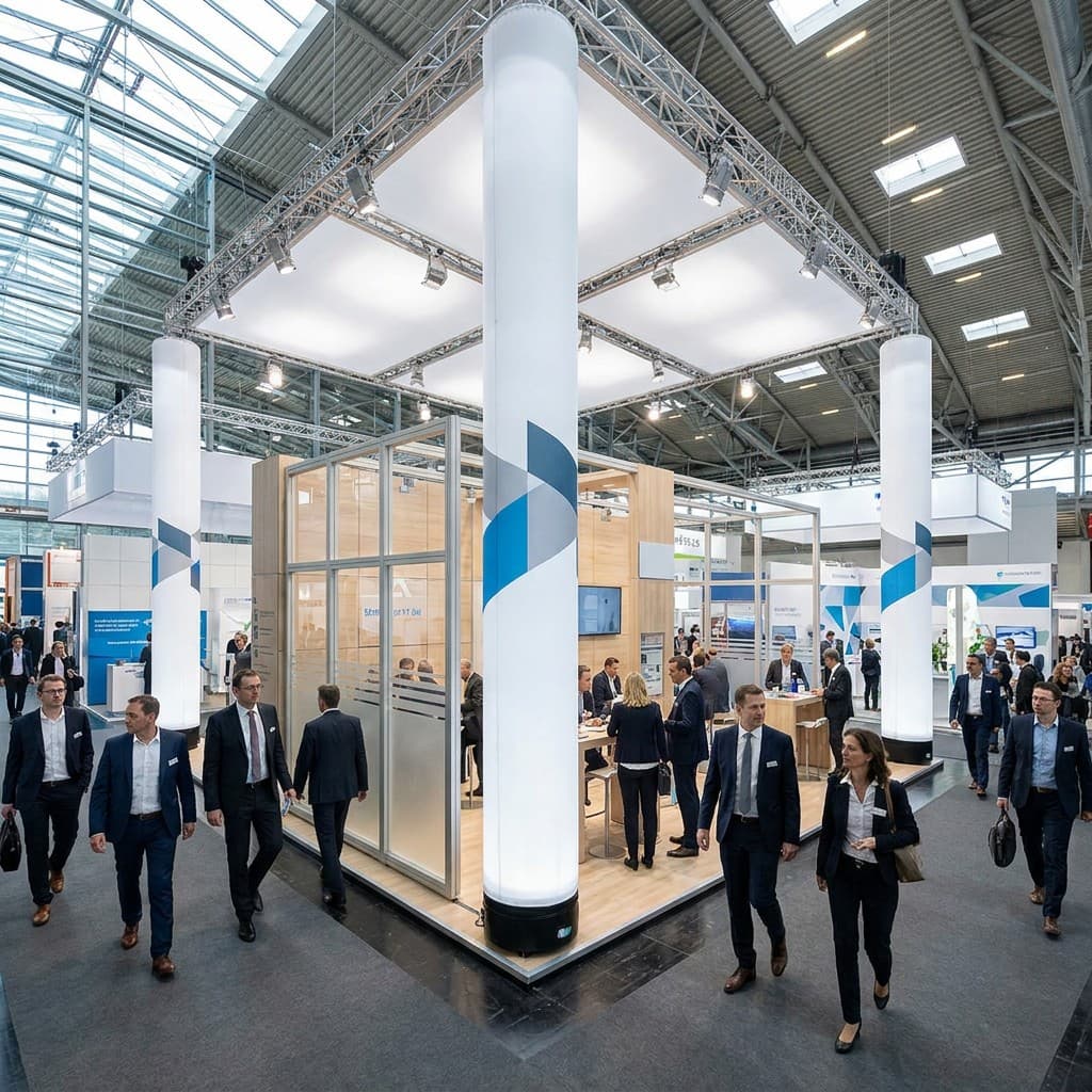 Custom Inflatable Tube Columns for a German Trade Fair Booth