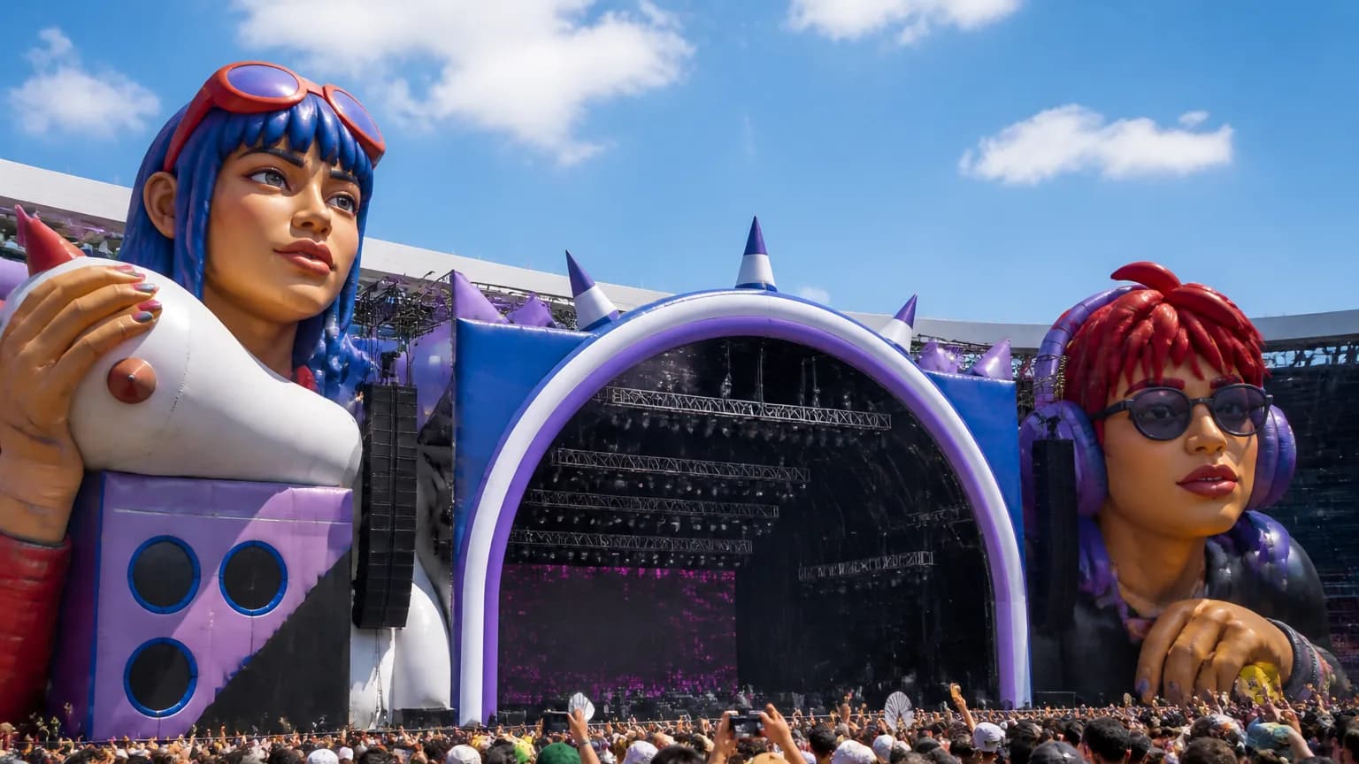 Custom inflatable music festival display for Brazil brand activations