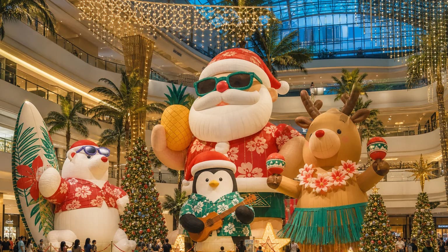 Custom Christmas mall inflatable display for Singapore retail events
