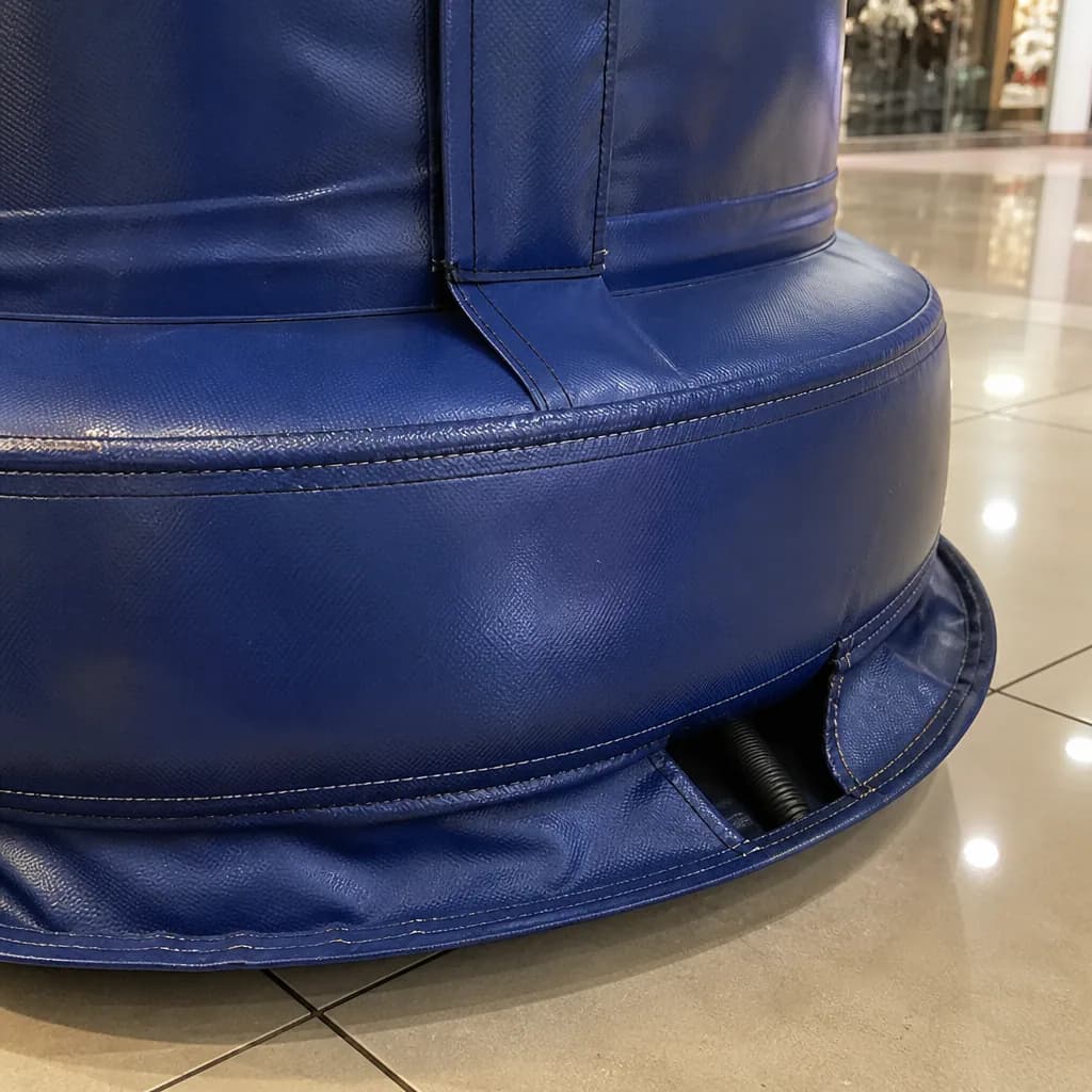 Material and base detail on a custom inflatable product display