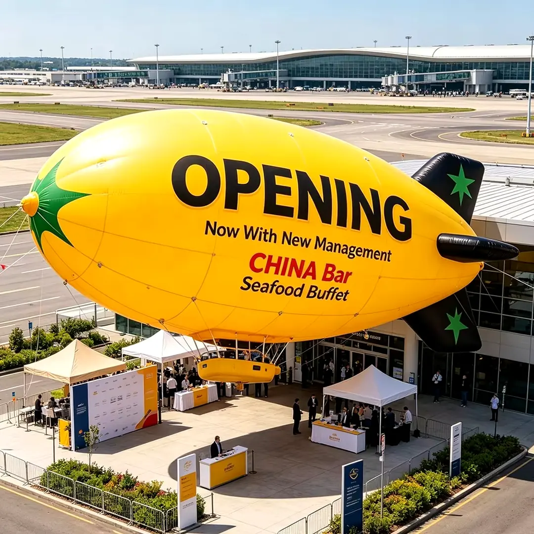 Custom Advertising Inflatable Blimp & Zeppelin Airship for Events