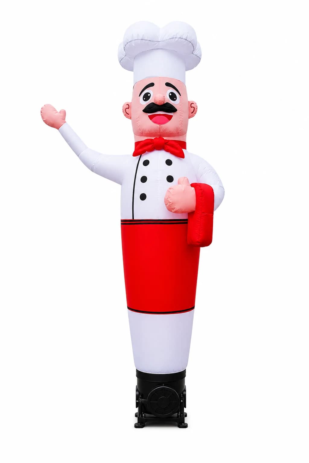 Giant Inflatable Chef Air Dancer Front View with Chef Hat and Red Apron | InflatCustom