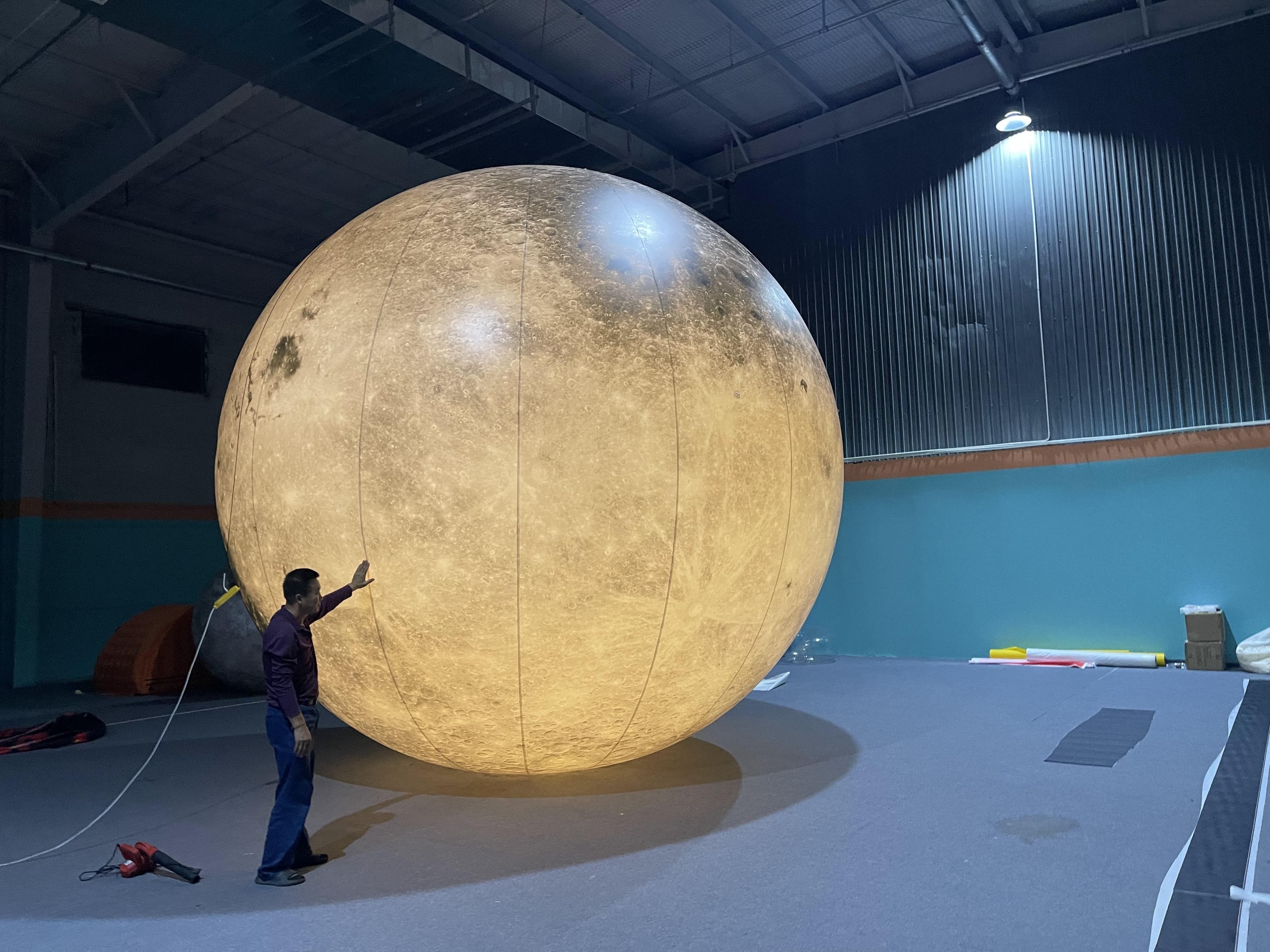 Custom LED Inflatable Stand Moon Model