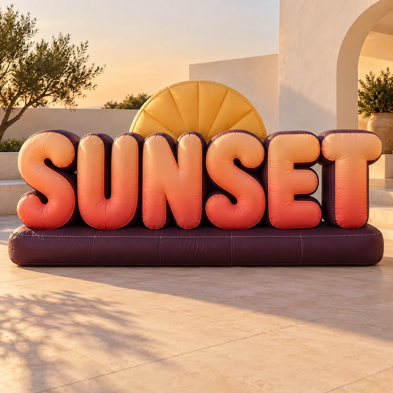 Custom Sunset-Style Inflatable Logo Sign & Wordmark Letters for Brand Events