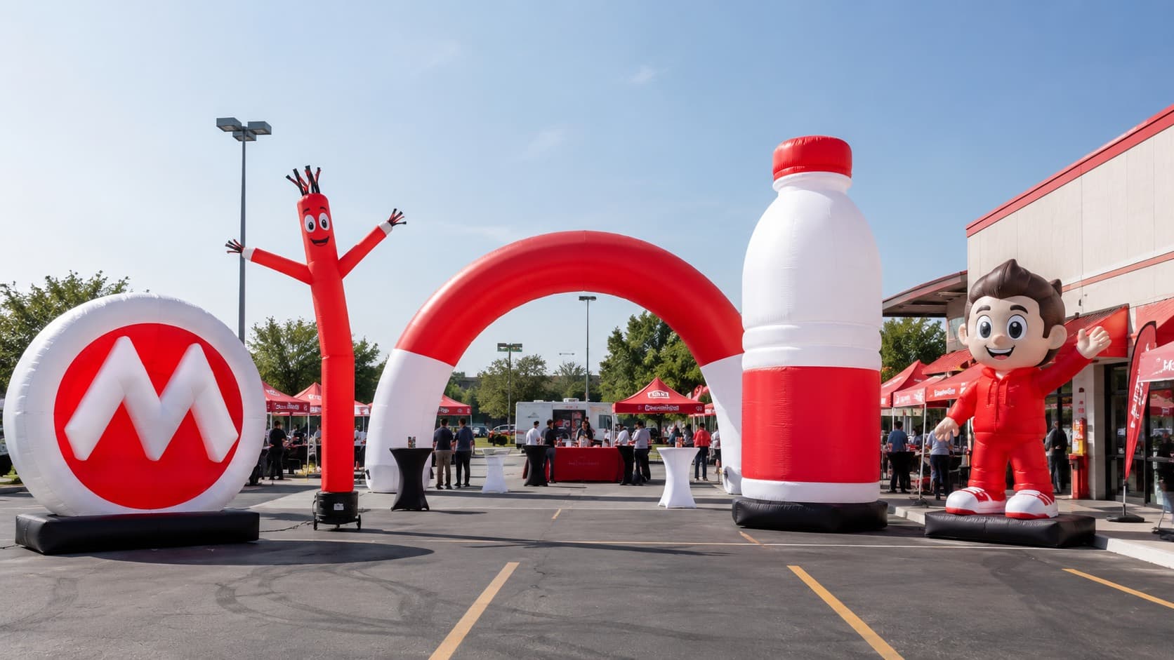 Custom advertising inflatables including logo signs and promotional inflatable displays