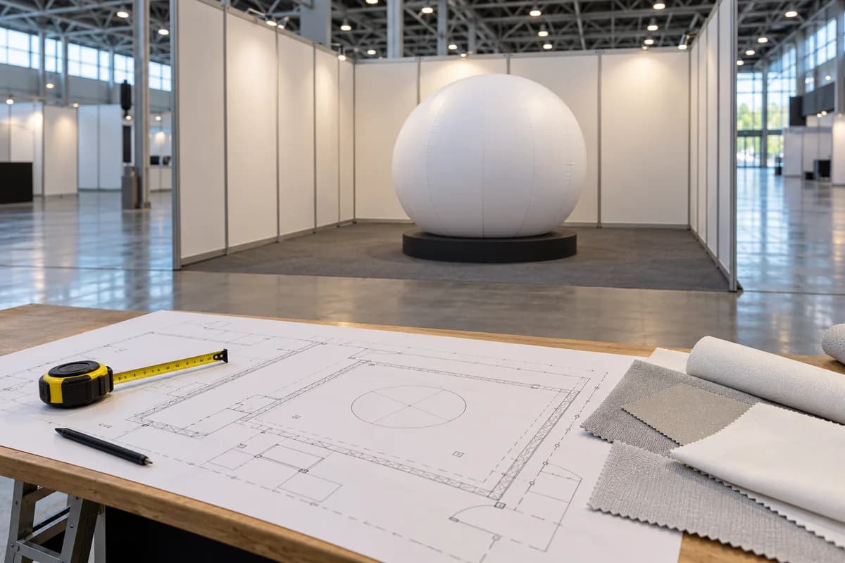 Concept illustration of venue planning for an inflatable exhibition display