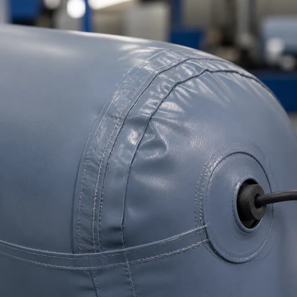 PVC material and welded seam detail on a custom inflatable product replica