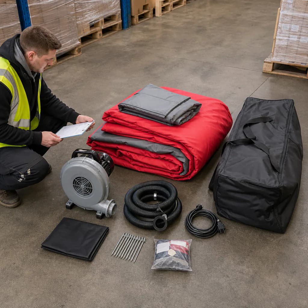 Packing and reuse kit for a custom inflatable product replica
