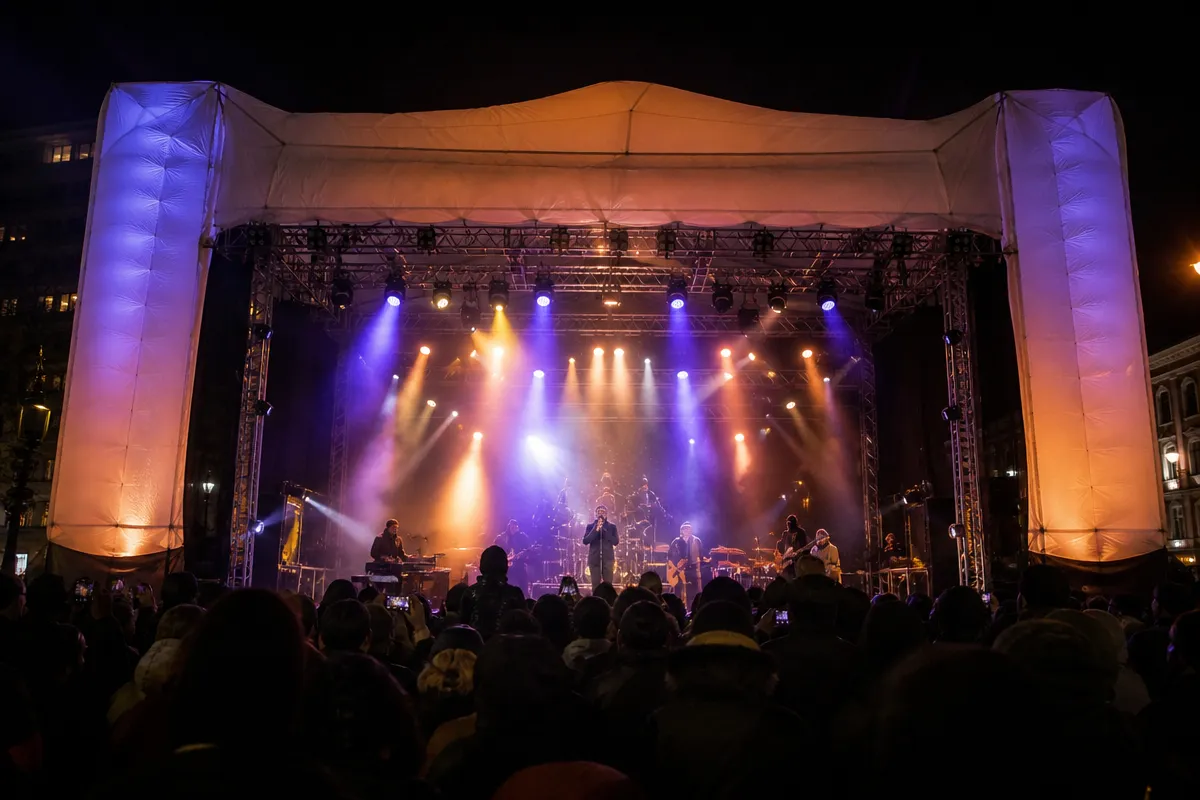 New Year’s Eve event inflatable stage planned for a holiday campaign