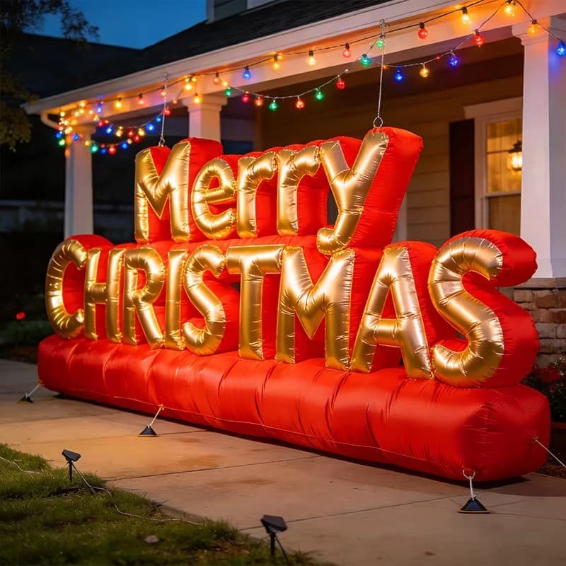 Giant inflatable Christmas letters with internal LED night view | InflatCustom