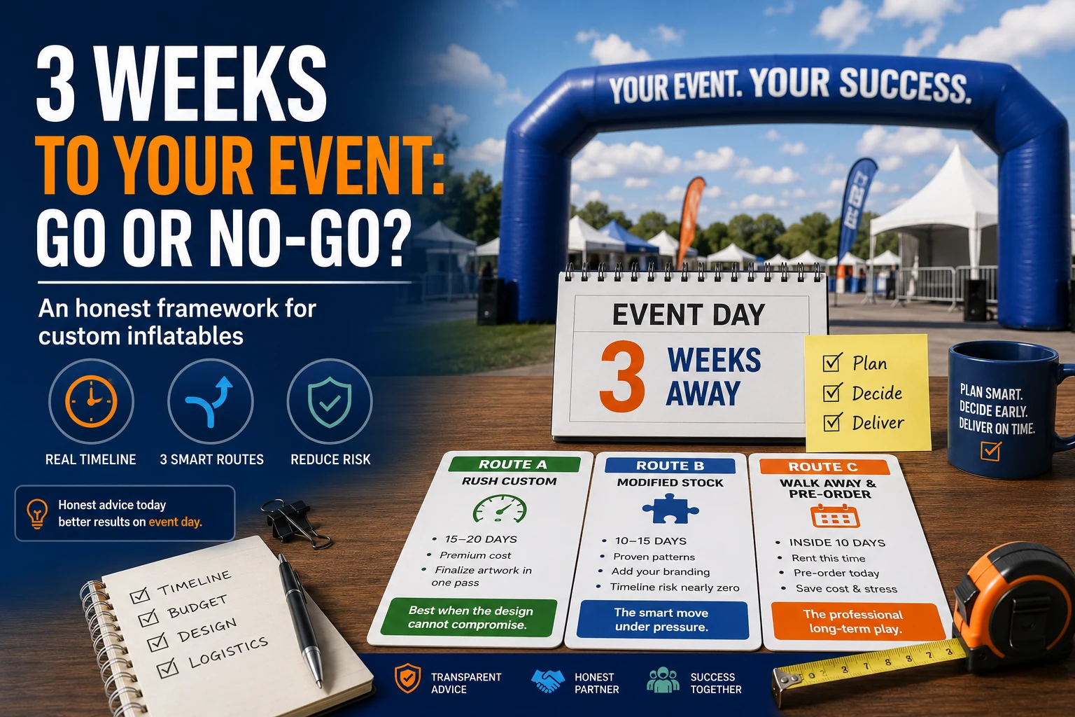 Your Event Is 3 Weeks Away: An Honest Go/No-Go Framework for Custom Inflatables