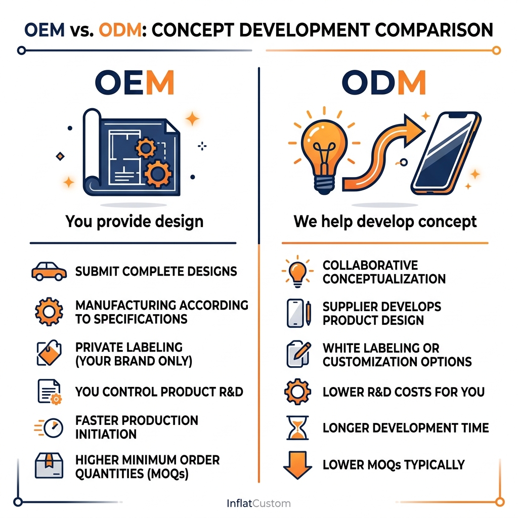 OEM vs ODM for Custom Inflatables: Which Manufacturing Model Fits?
