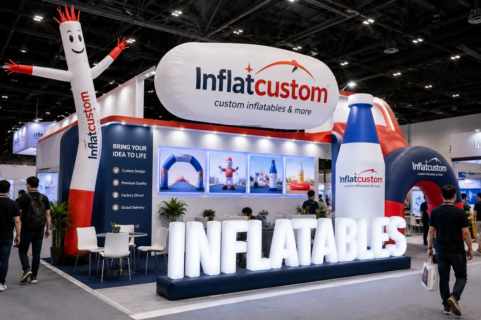 Why Trade Show Booth Signs Fail and How Custom Inflatable Signs Fix Visibility