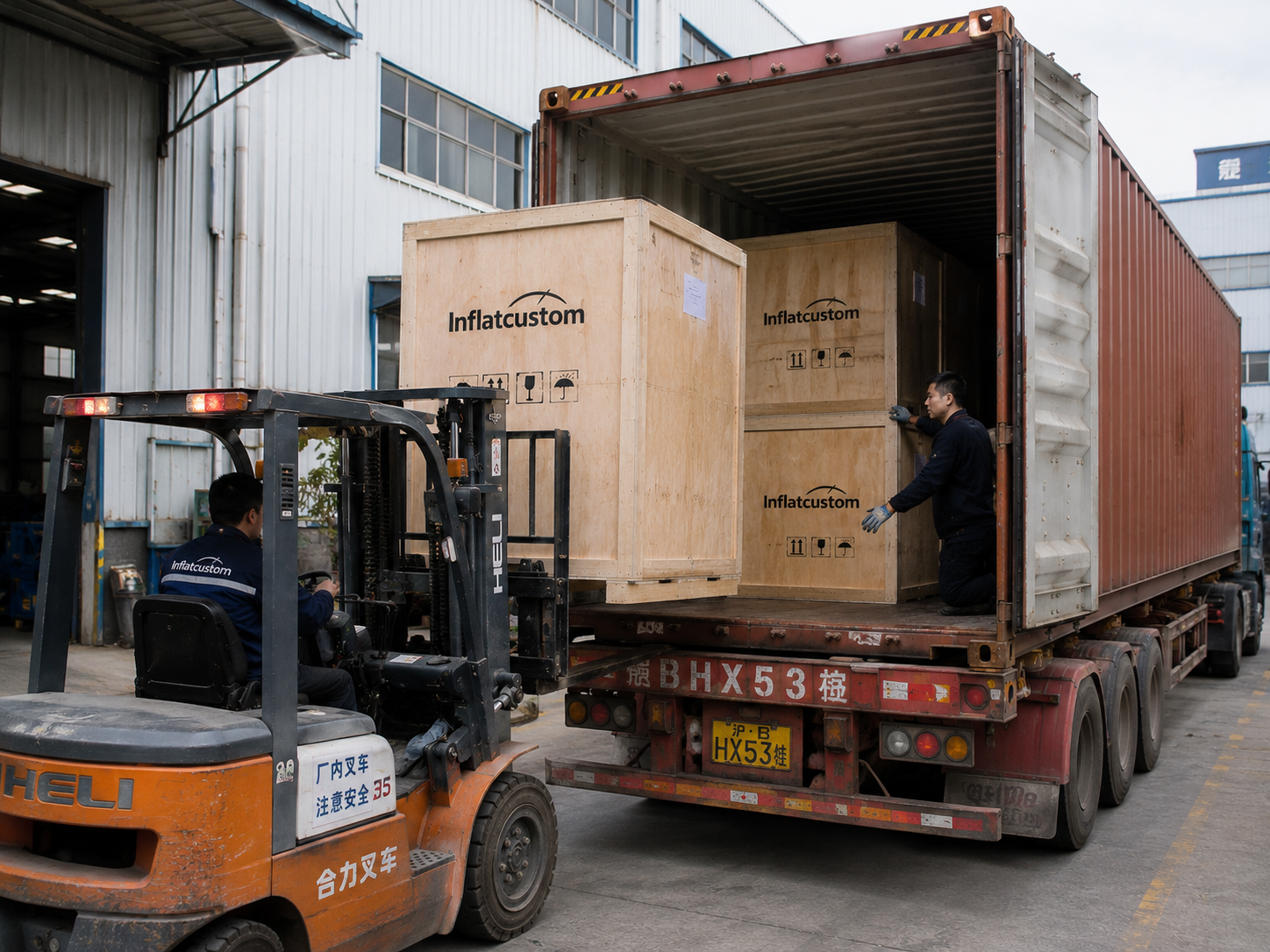 Container loading and international shipping preparation
