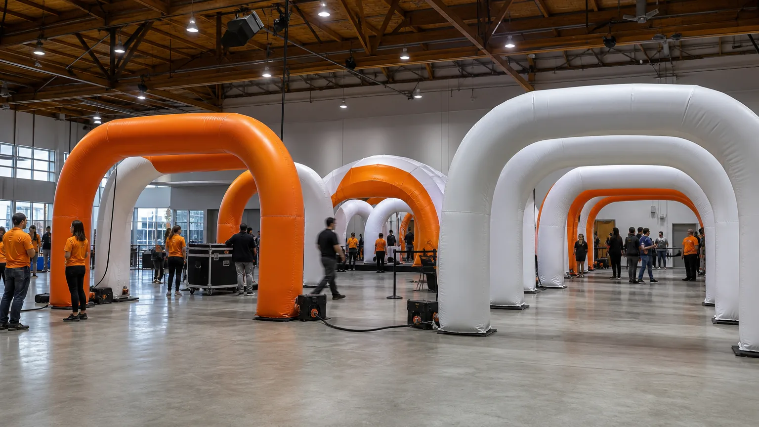 Illustrative planning view of a modular inflatable event structure for a Canadian agency project