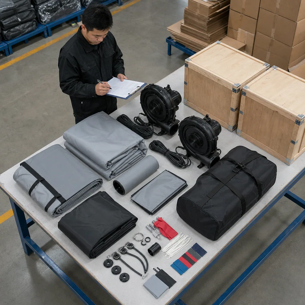 Illustrative reusable packing and dispatch kit